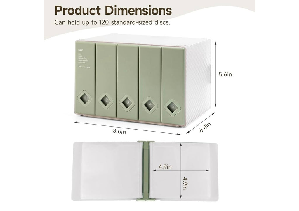 CD Case 120 Capacity Cd/DVD Case Holders.