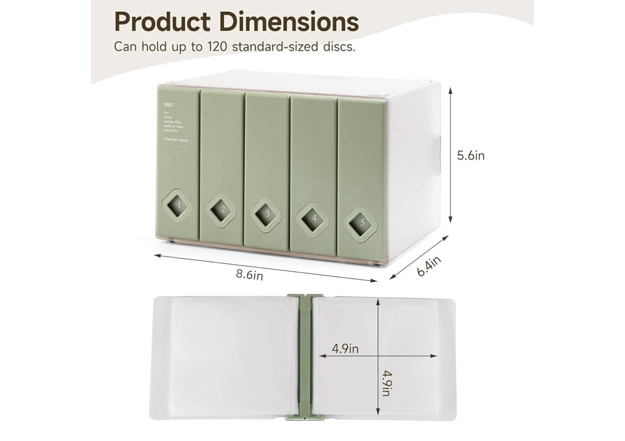 CD Case 120 Capacity Cd/DVD Case Holders.