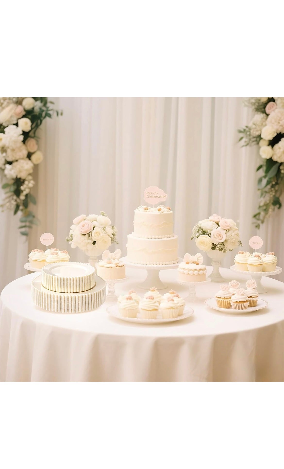 60 pcs plastic plates beaded ivory