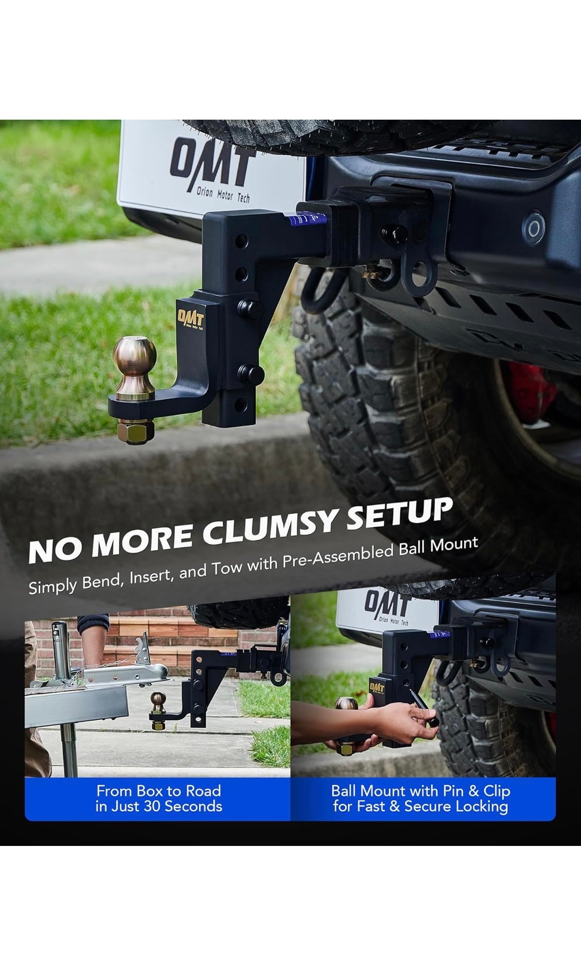Trailer hitch ball mount
