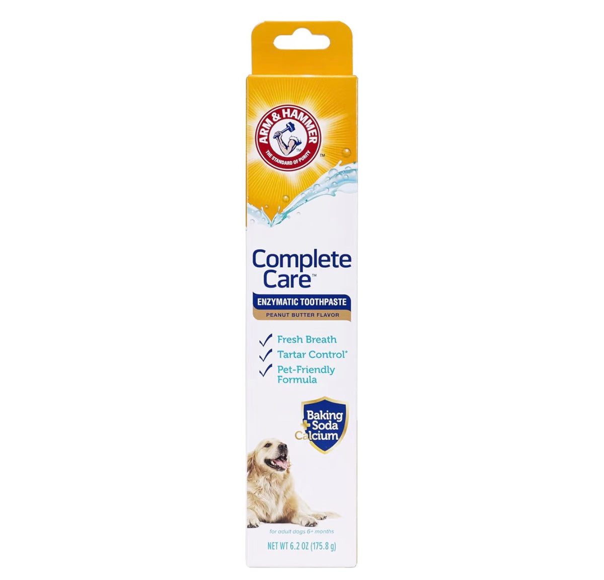 Arm & Hammer Complete Care Enzymatic Dog Toothpaste, Peanut Butter, 6.2 Oz (2 pack)