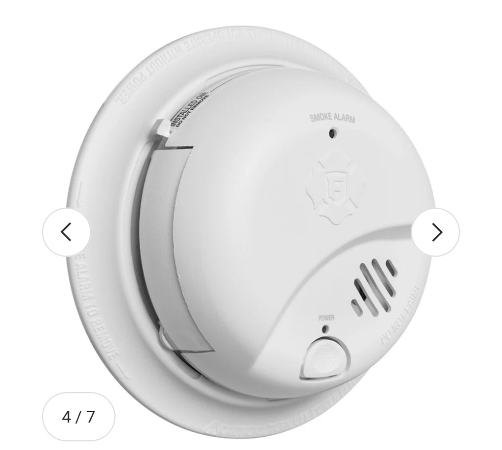 First alert hardwired smoke alarm with battery backup.