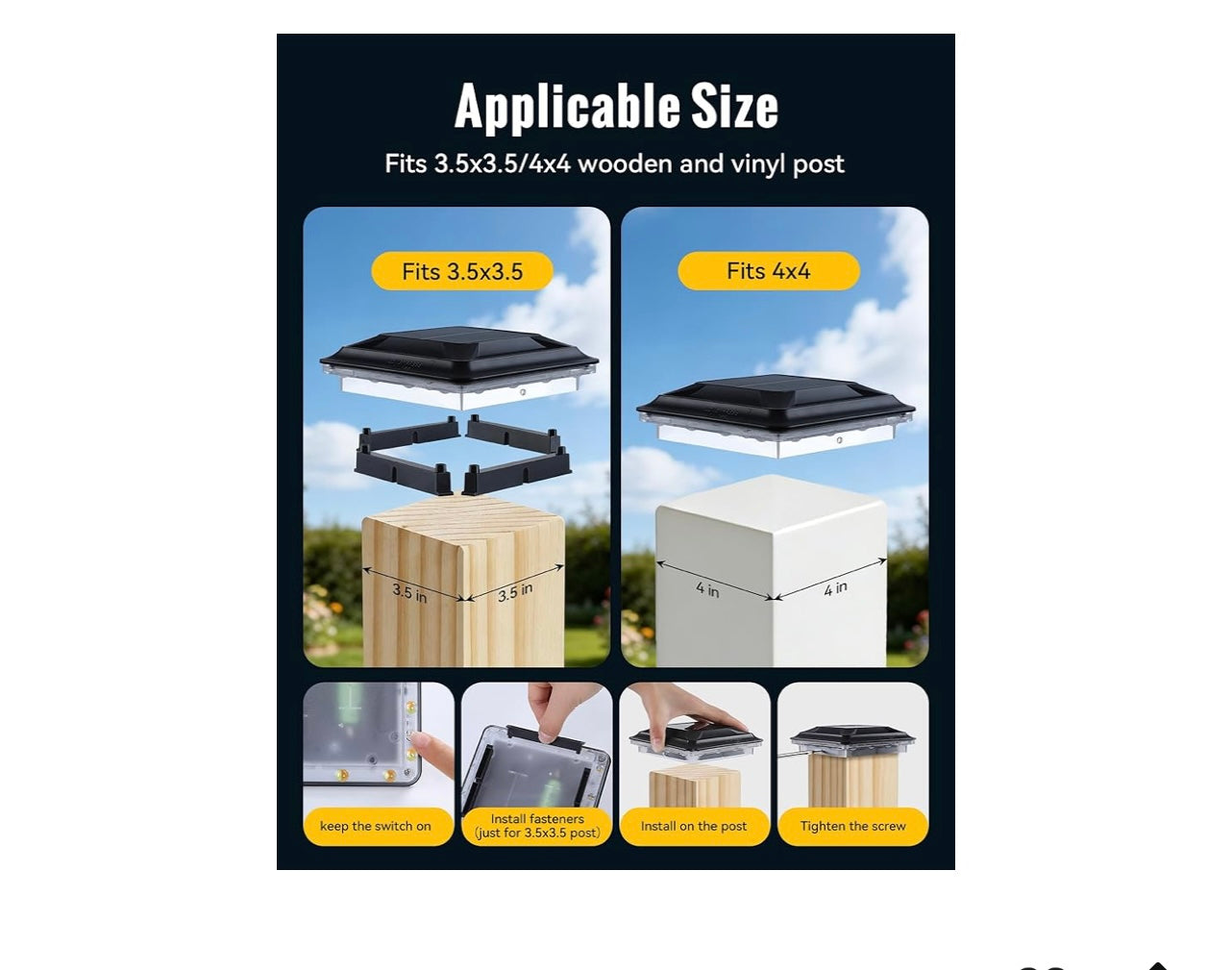 Fabstyl solar Post caps.