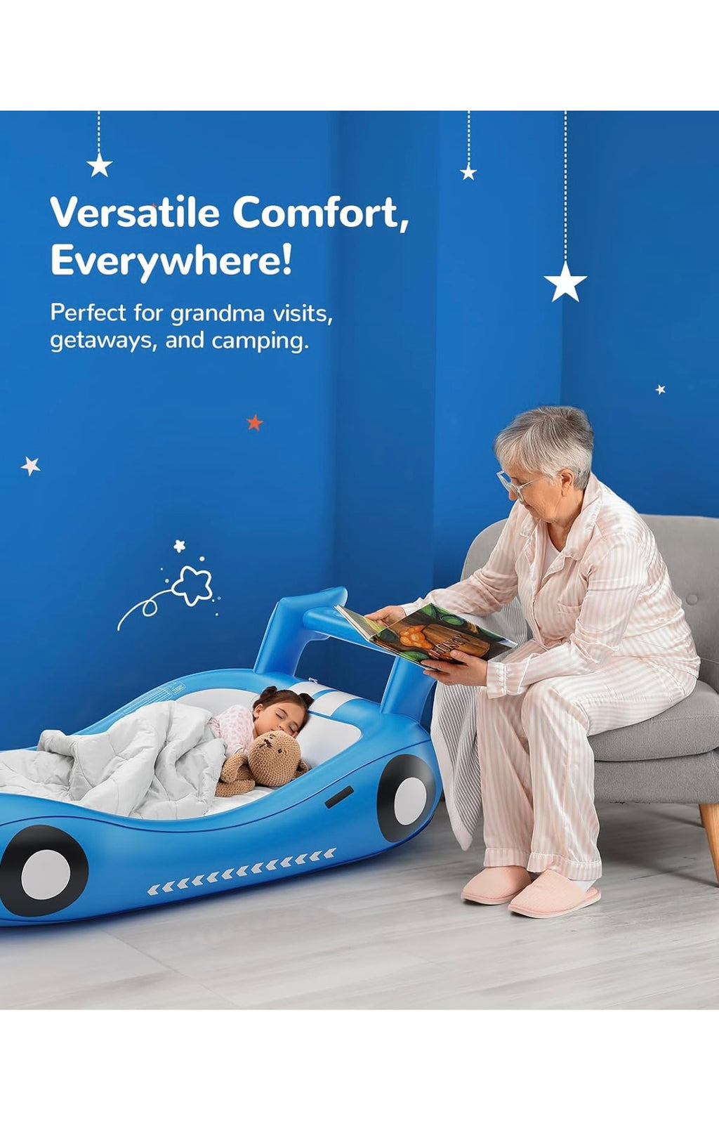 Inflatable toddler travel bed