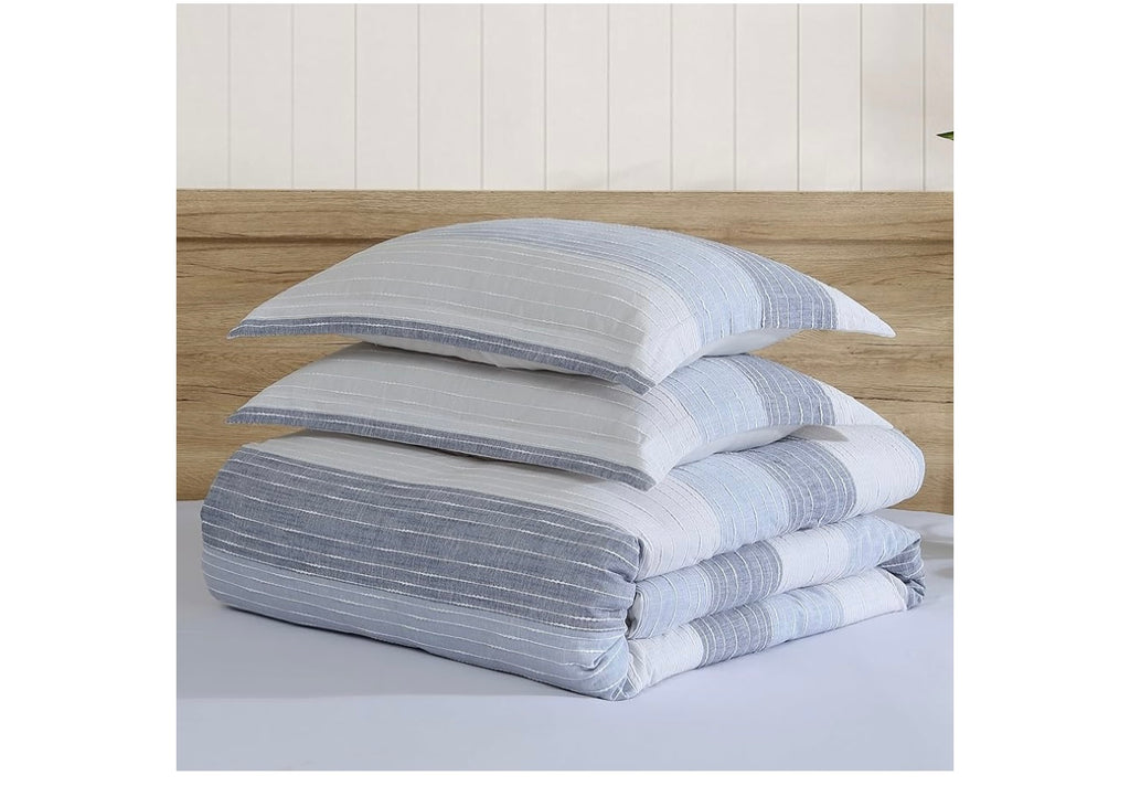Levtex Home Sand Stripes Blue King/Cal King Comforter Set.