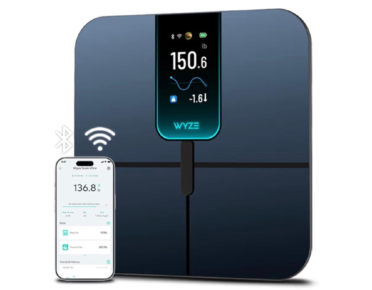 Wyze Scale Ultra, Smart Scale with 4.3" Color Display, Digital Bathroom