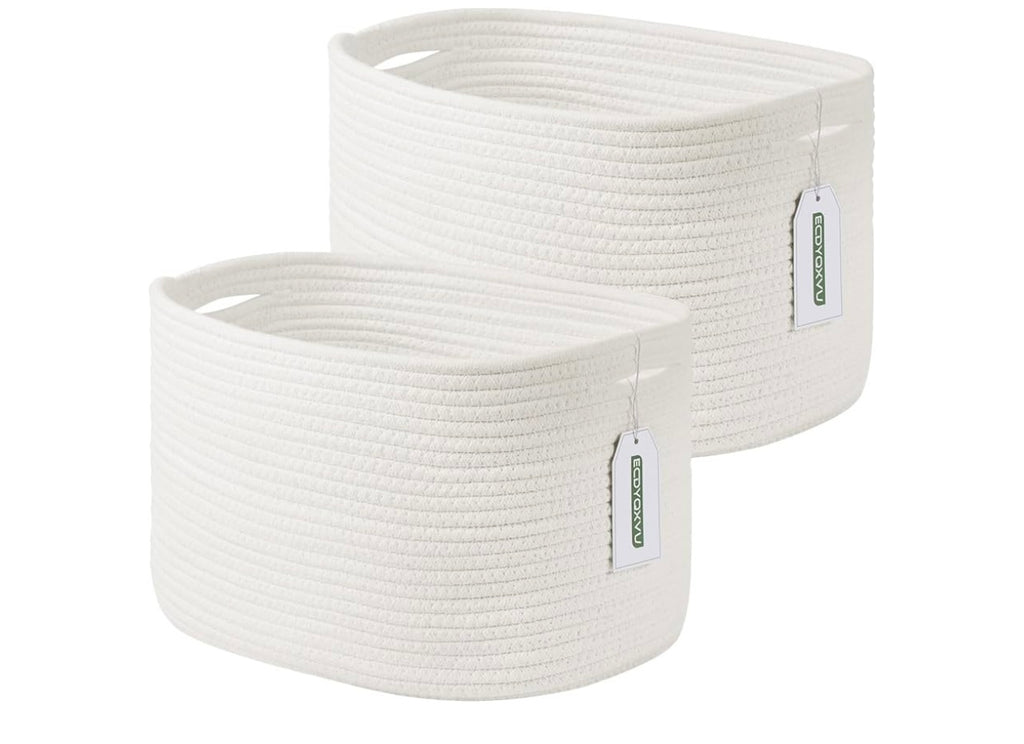 2-Pack Cotton Rope Storage Baskets.