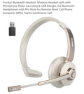 Trucker Bluetooth Headset, Wireless Headset with with Microphone Noise Canceling & USB Dongle, 5.0 Bluetooth Headphones with Mic Mute for Remote Work Cell Phone Computer Office Teams Conference Call