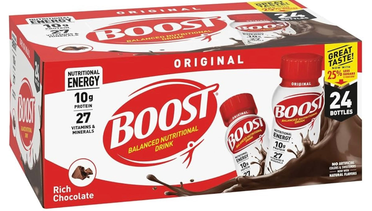 Boost Original Balanced Nutritional Drink, 8 oz, 24 pk
Ready to Drink Shake, Immune Health, B-Vitamins, Rich Chocolate, Bottles. Best by February 2027.