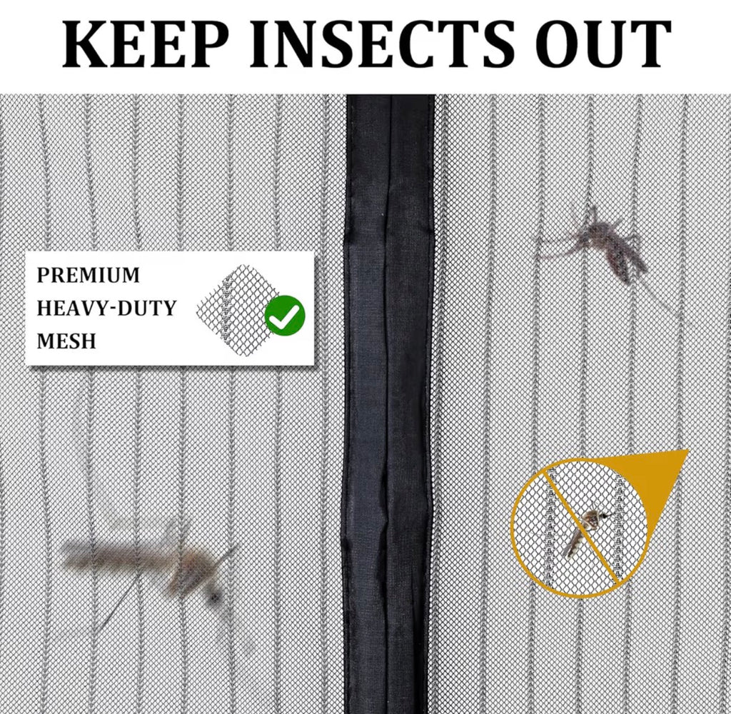 Magnetic Screen Door - Self Sealing, Heavy Duty, Hands Free Mesh Partition Keeps Bugs Out Let Breeze in- Pet and Kid Friendly - Keep Open Feature (Black, Fit Door Size 38 x 82 Inch)
#1 Best Seller
in Window Screens