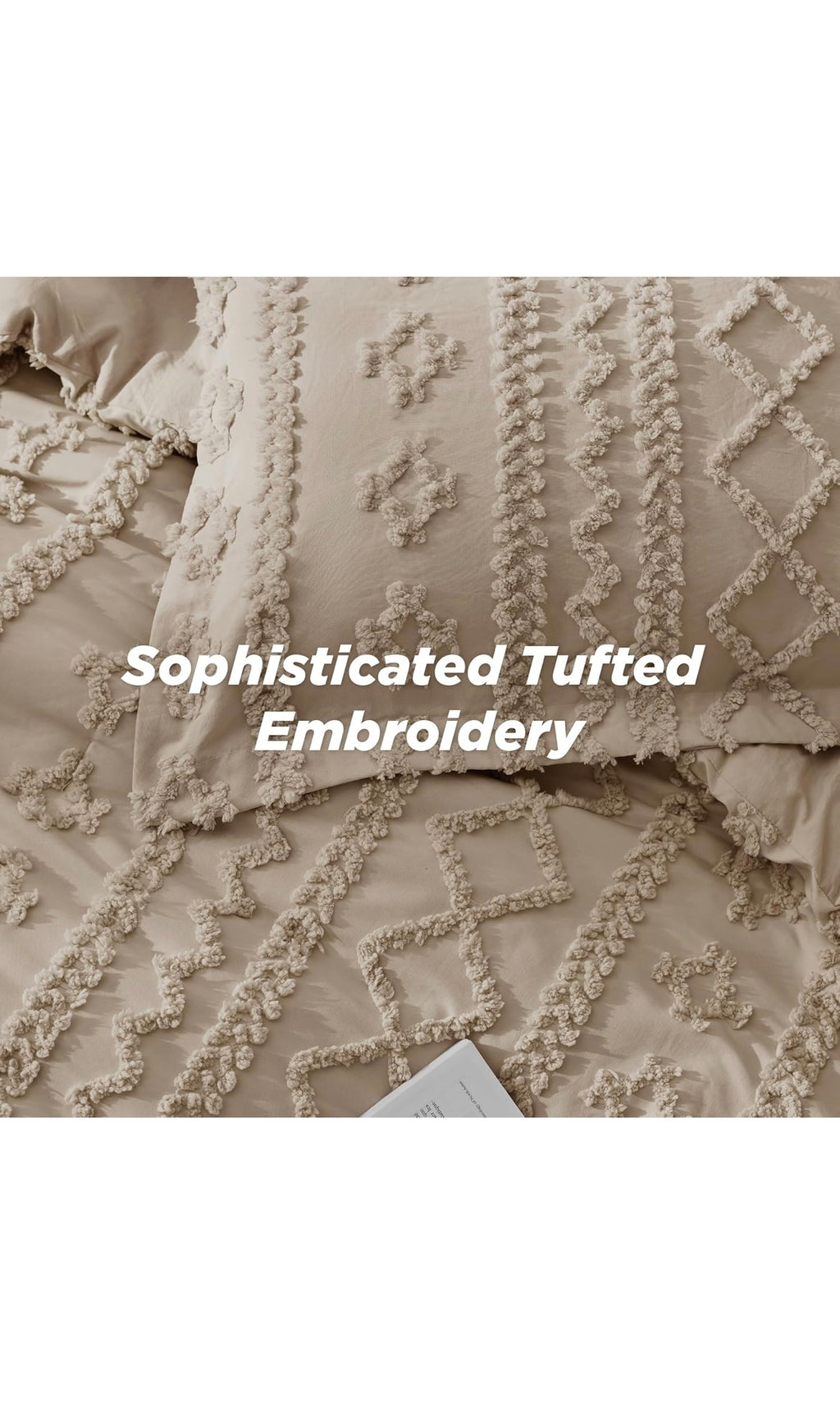 Bedsure tufted boho comforter set king size