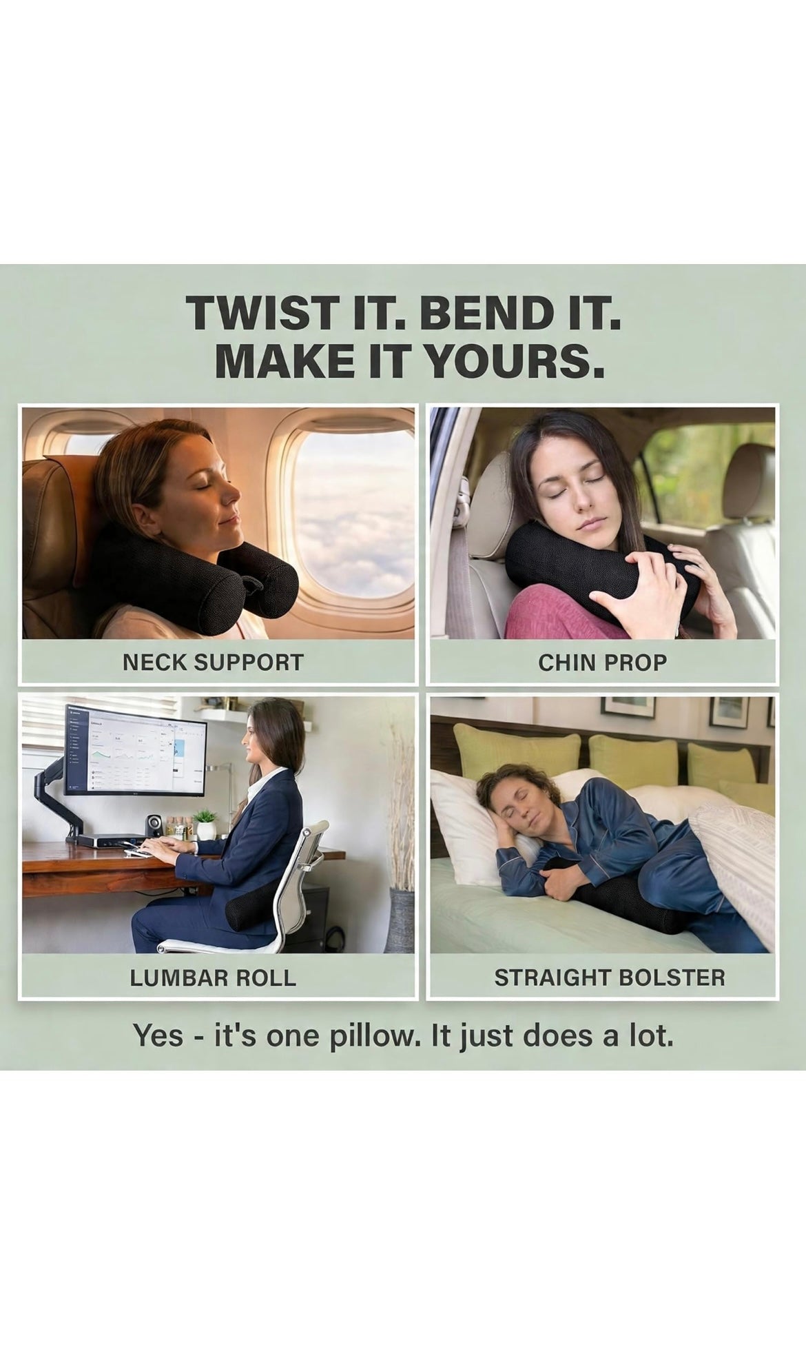Dot&dot twist memory foam travel pillow