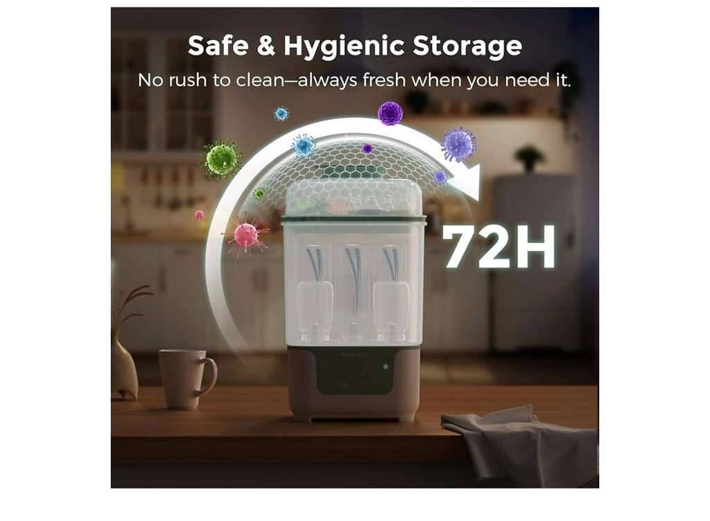 Momcozy Space-Saving Bottle Sterilizer and Dryer.