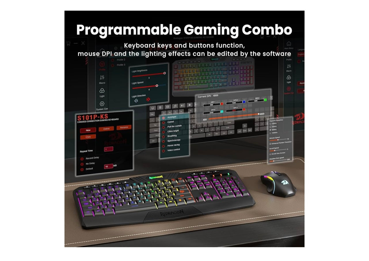 REDRAGON S101M-KS Keyboard and Mouse.