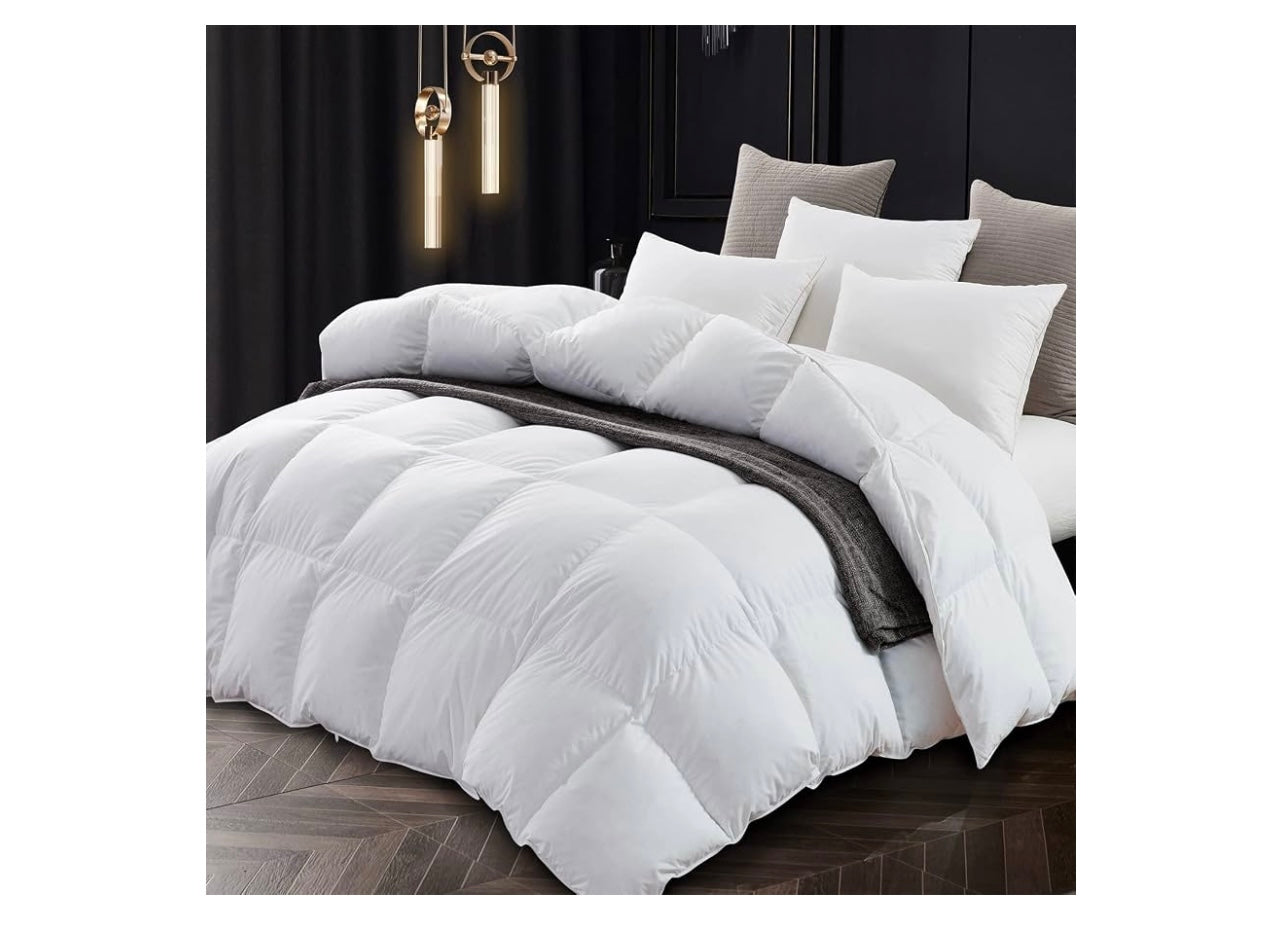Topllen premium Down Comforter, King Size. Color-Grey.
