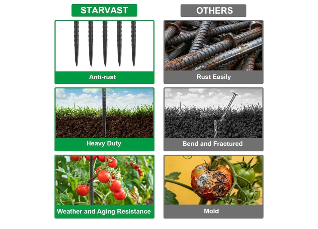 Starvast 20pcs 16inch Rebar Ground Stakes.