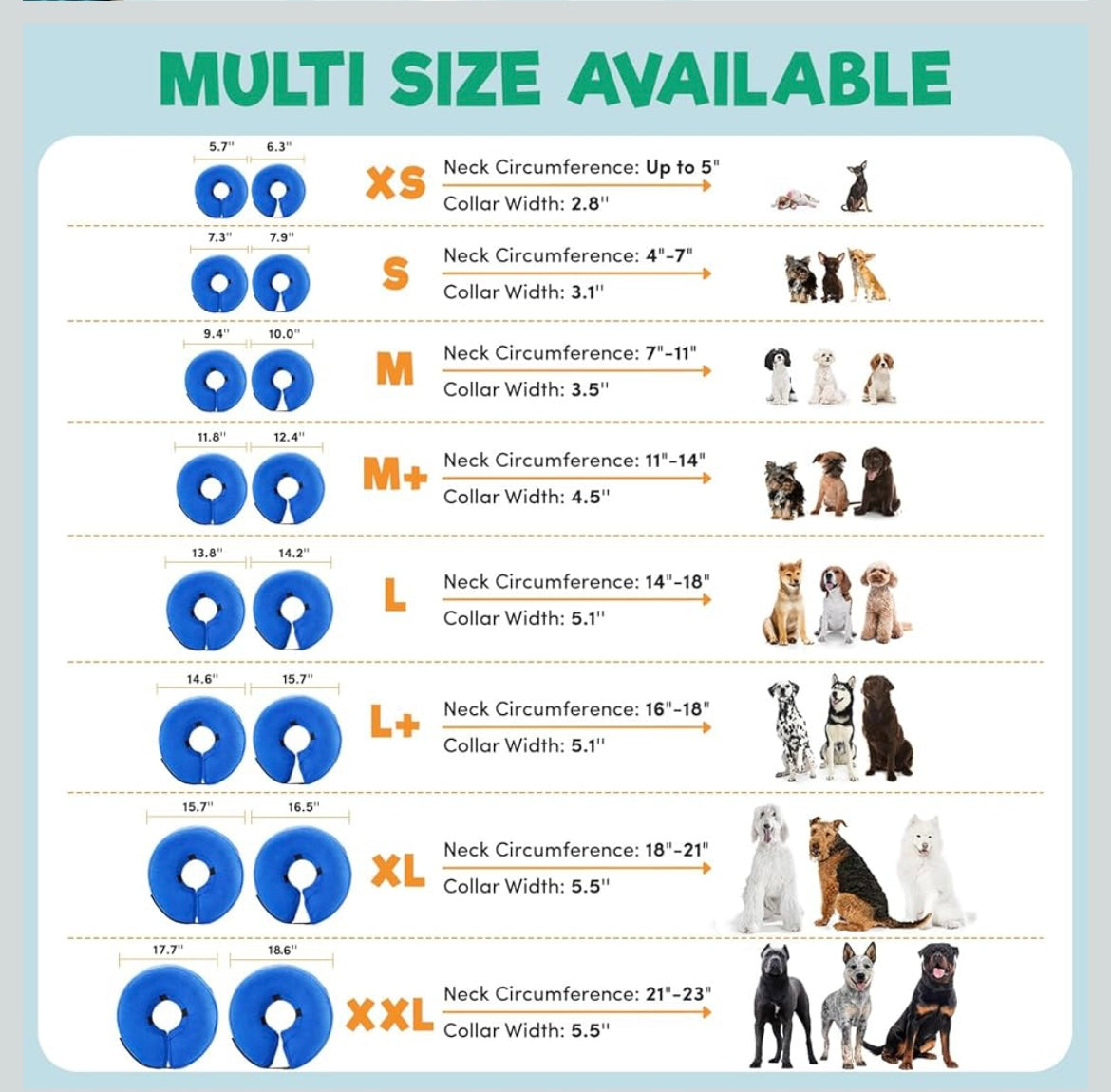 Inflatable dog cone collar