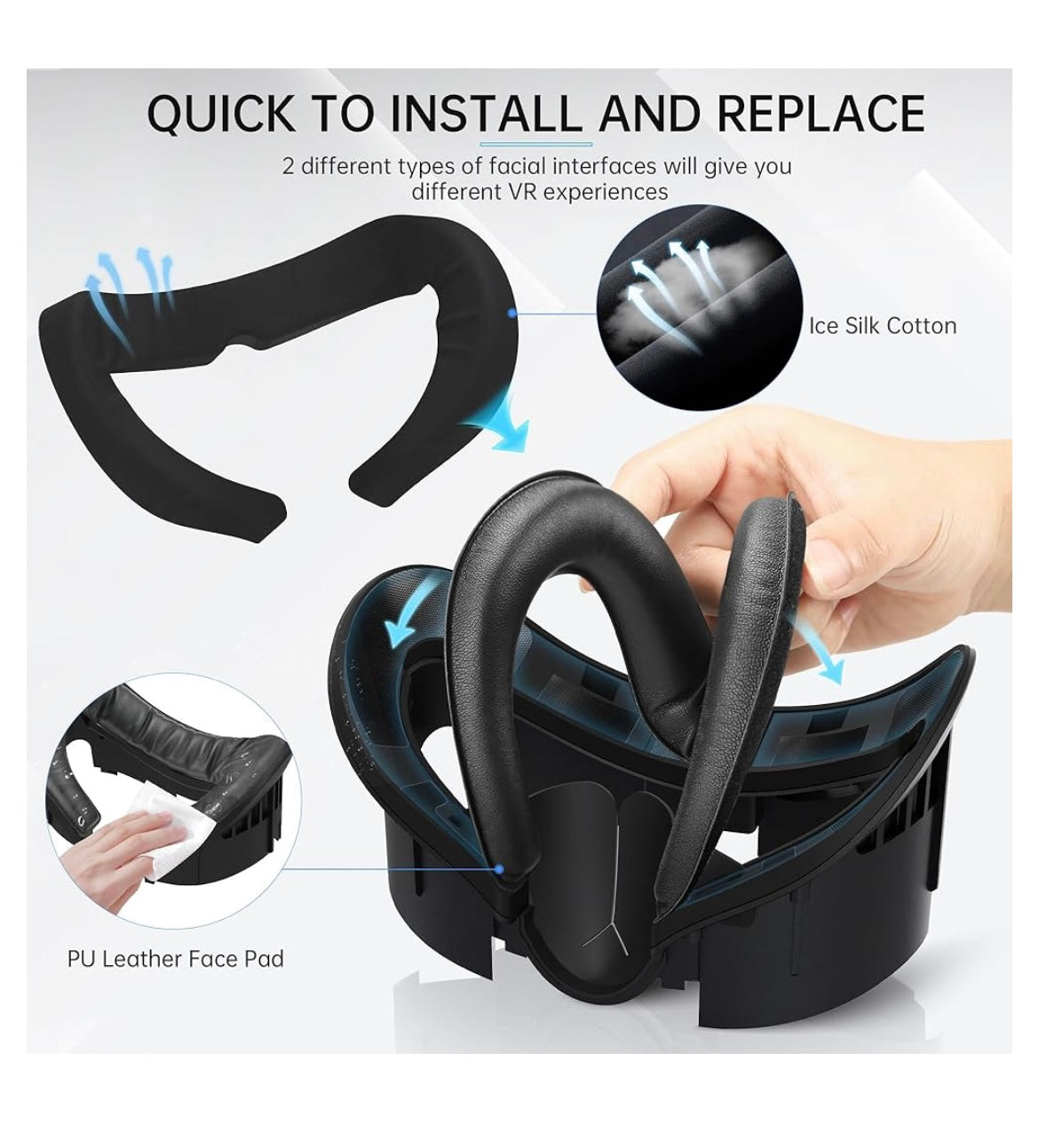 Face cover pad with cooling fan for meta quest 3