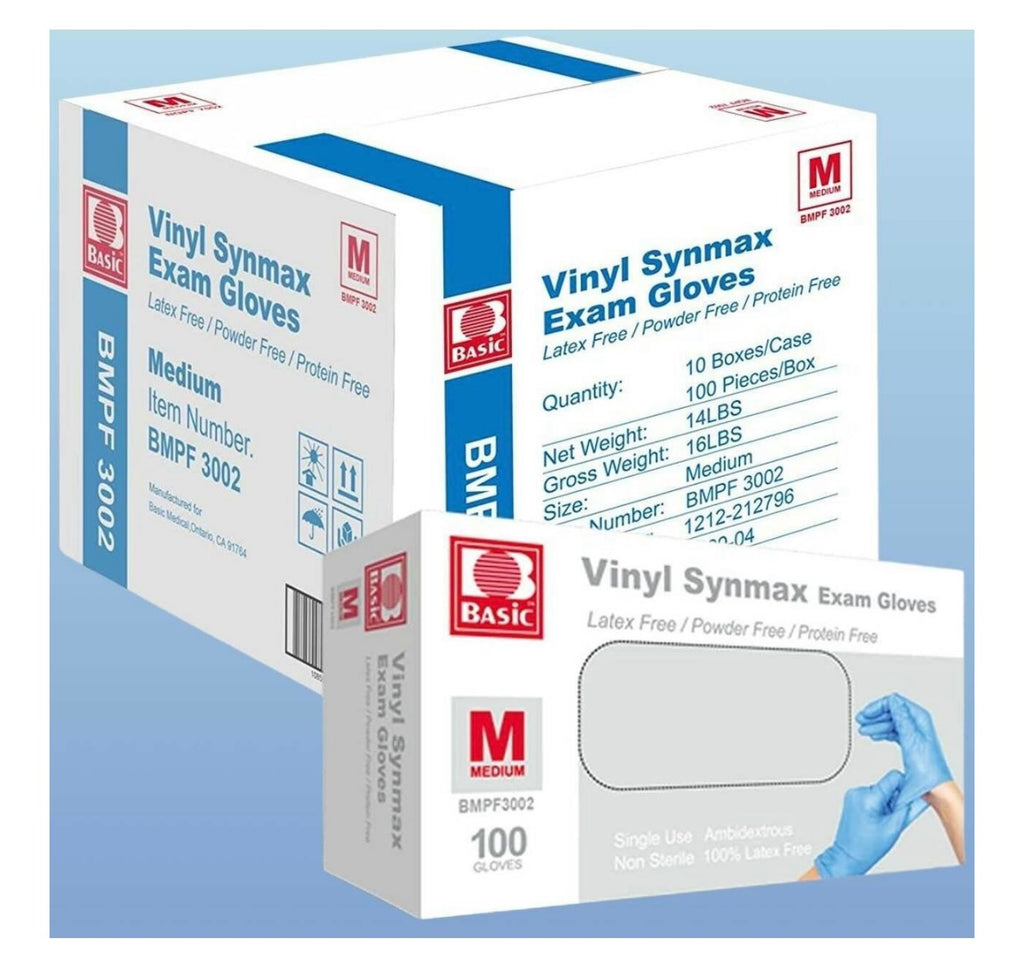 100pack Vinyl Synmax Exam Gloves.