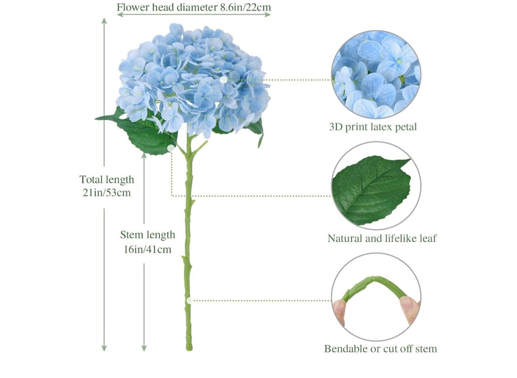 4pc Hydrangea Artifical Flowers.