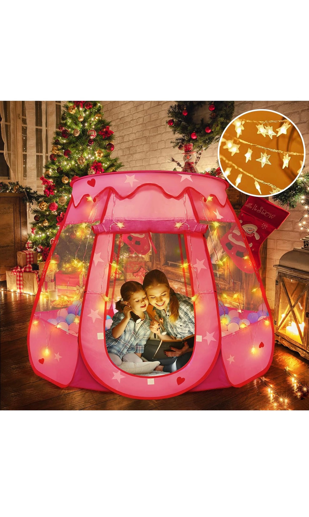 Pop up princess tent with star light
