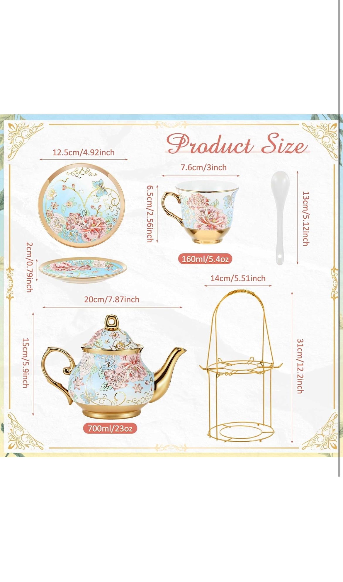 Porcelain tea set 20 pcs