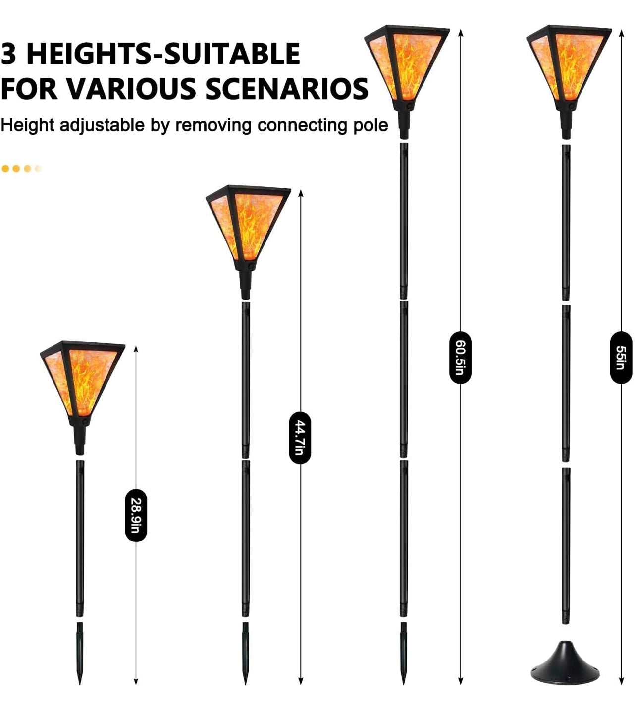 Upgraded Extra-Tall Solar Lights Outdoor.