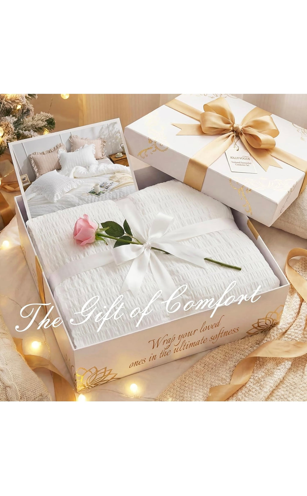 White comforters queen size 3 pcs