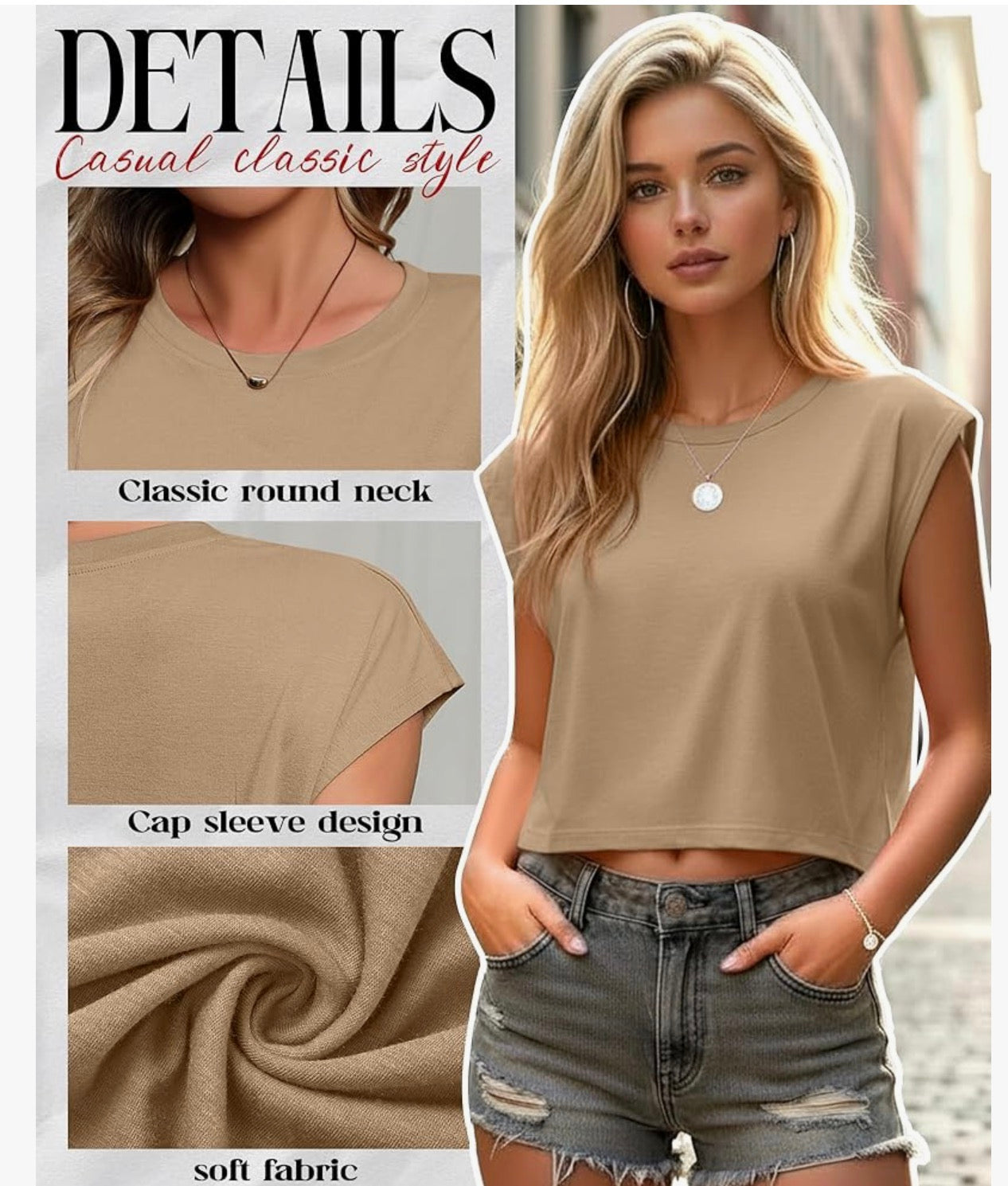 Oakgarden 3 Pack Women's Crop Tops Cap Sleeve Cropped T Shirts Crew Neck Loose Fit Summer Casual Tees 2026