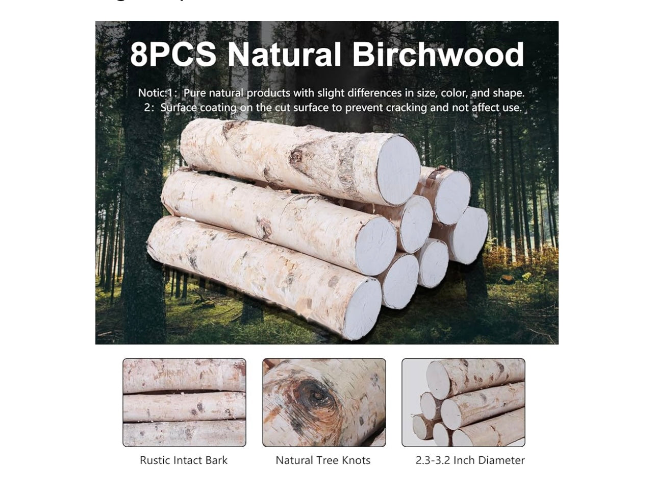 Decorative Birch Logs.