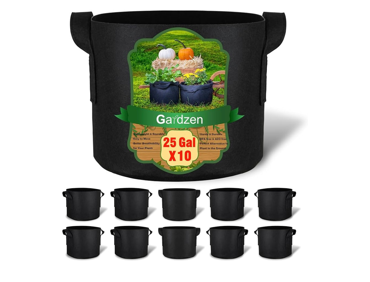 Gardzen 25 Gallon Grow Bags.