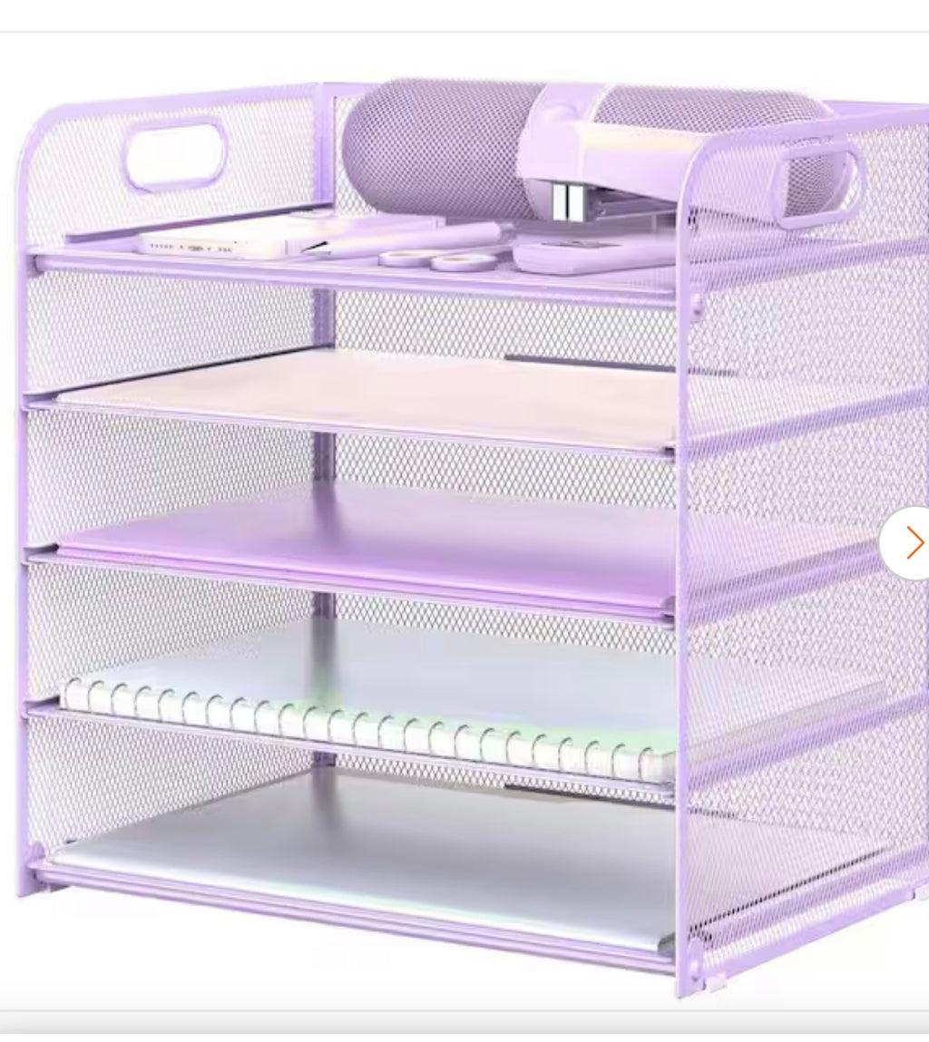 Purple 5-Tier Organizer With Handles.