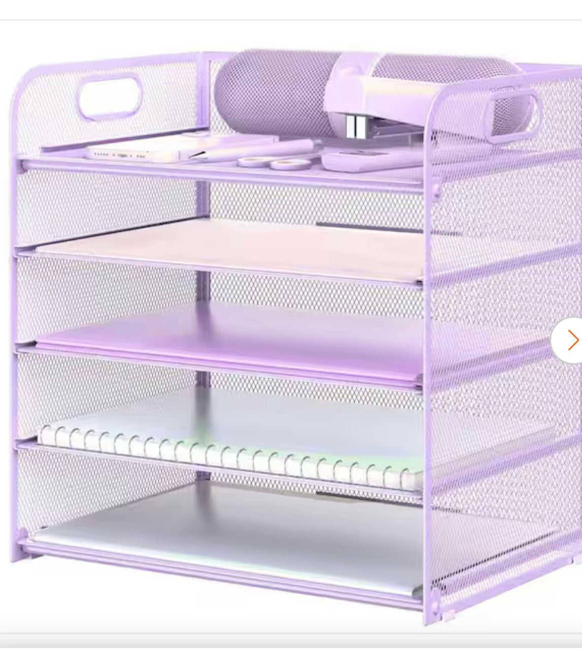 Purple 5-Tier Organizer With Handles.