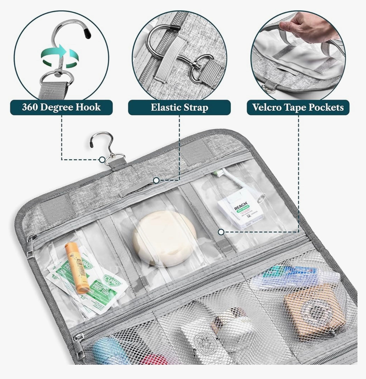Pavilia Hanging Toiletry Bag.
