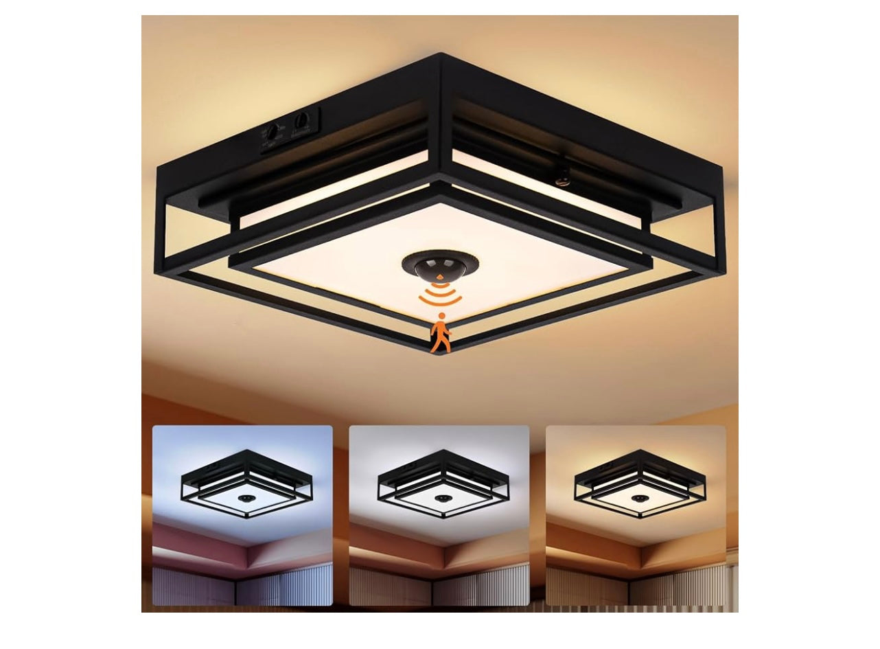 Outdoor Motion Sensor LED Ceiling Light Fixture.