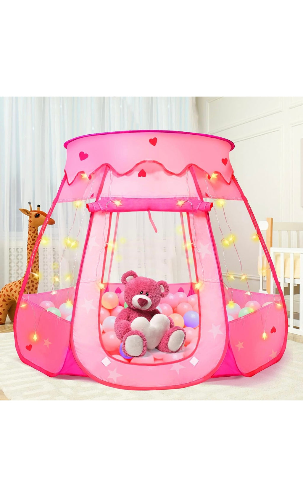 Pop up princess tent with star light