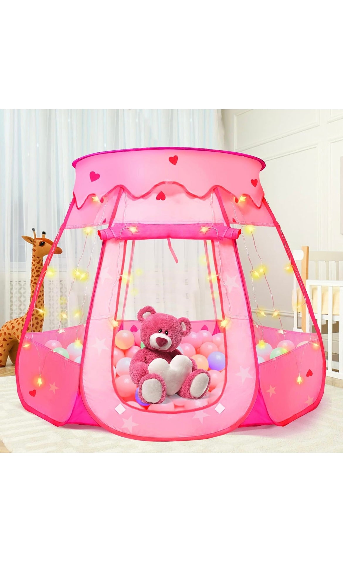Pop up princess tent with star light