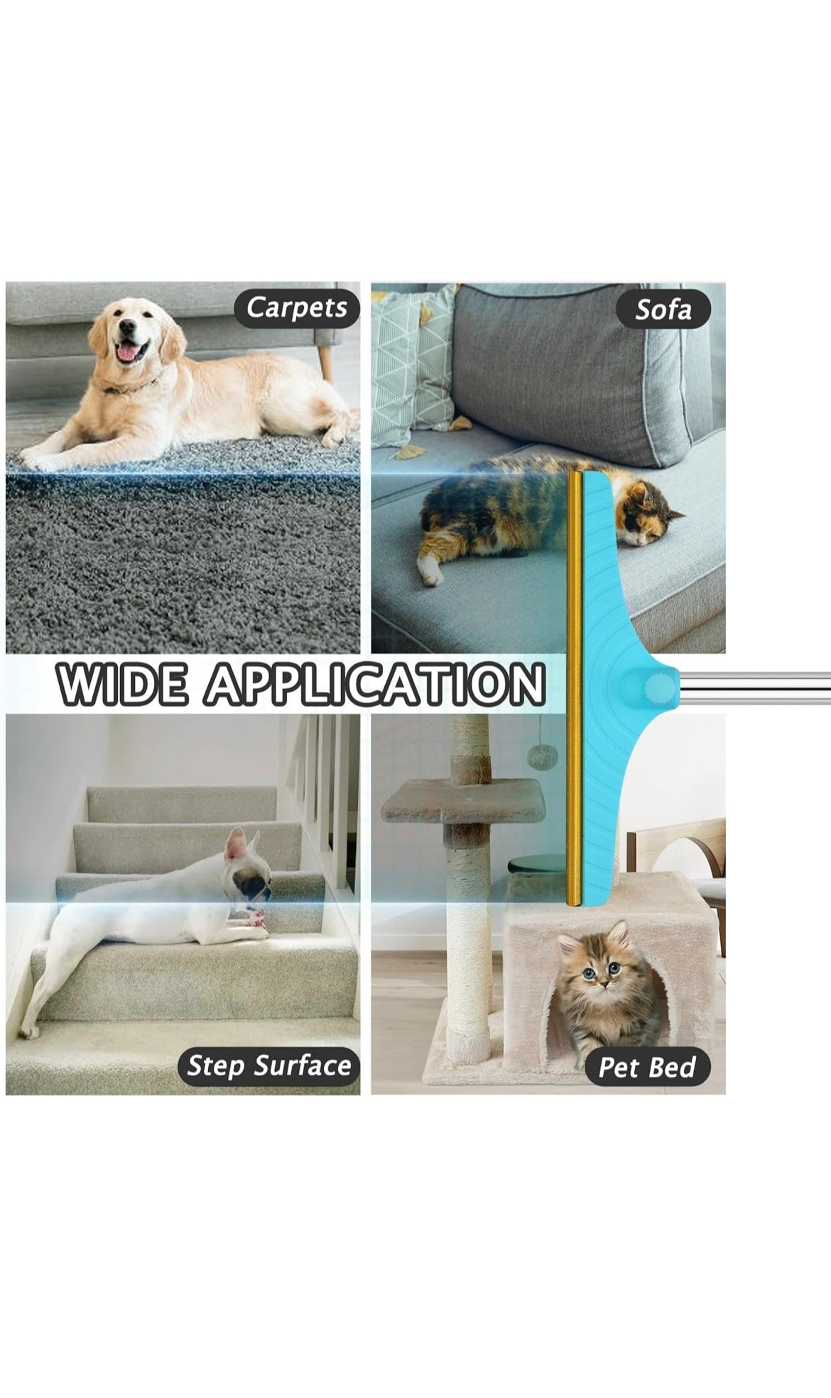 Pet hair removal broom
