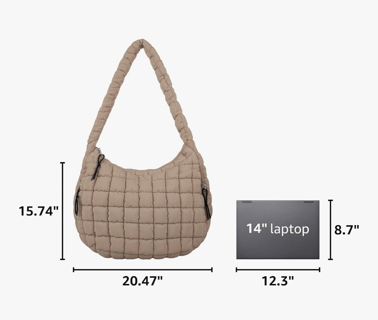 Quilted Puffer Tote Bag for Women Large Crossbody Bag Lightweight Nylon Puffy Quilted Carryall Hobo Puff Shoulder Bag