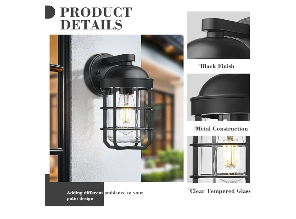 Emlivair 2-pack Outdoor wall lanterns.