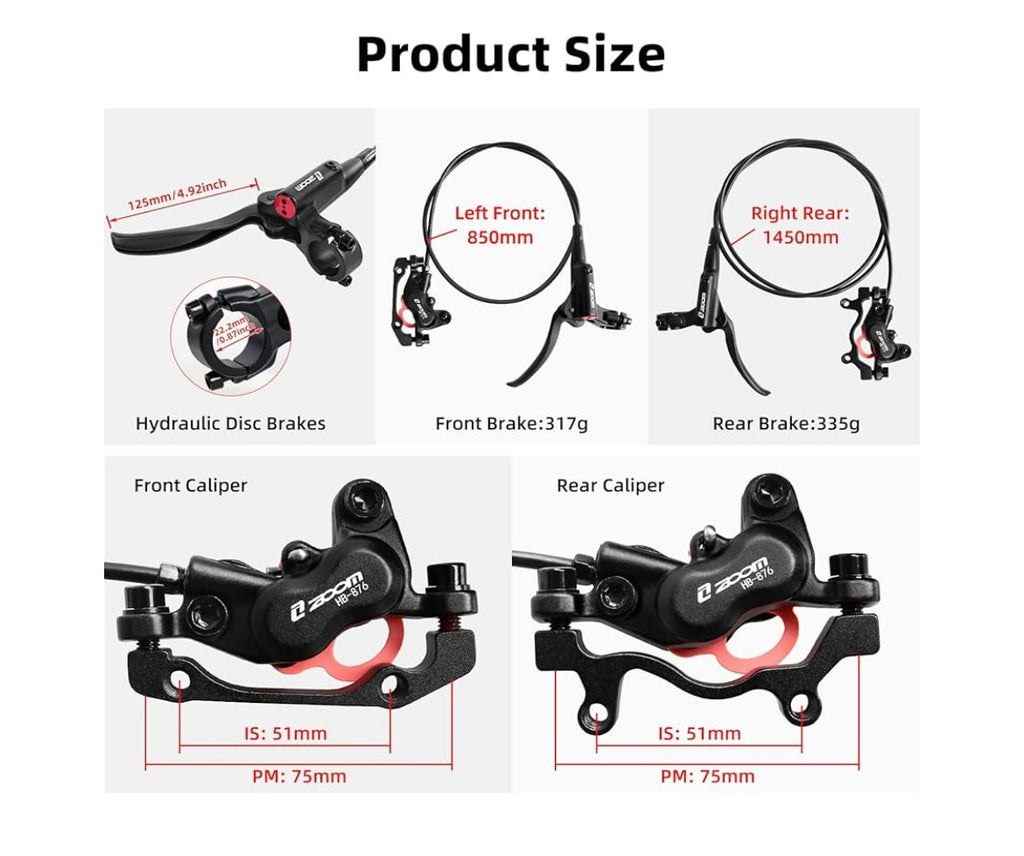 Hydraulic disc brake set