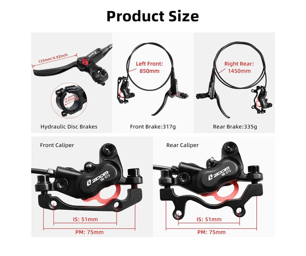 Hydraulic disc brake set