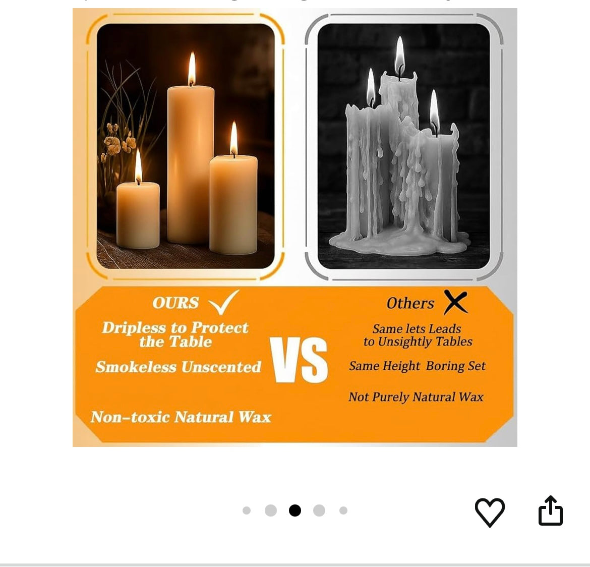 36 pcs scentless candles