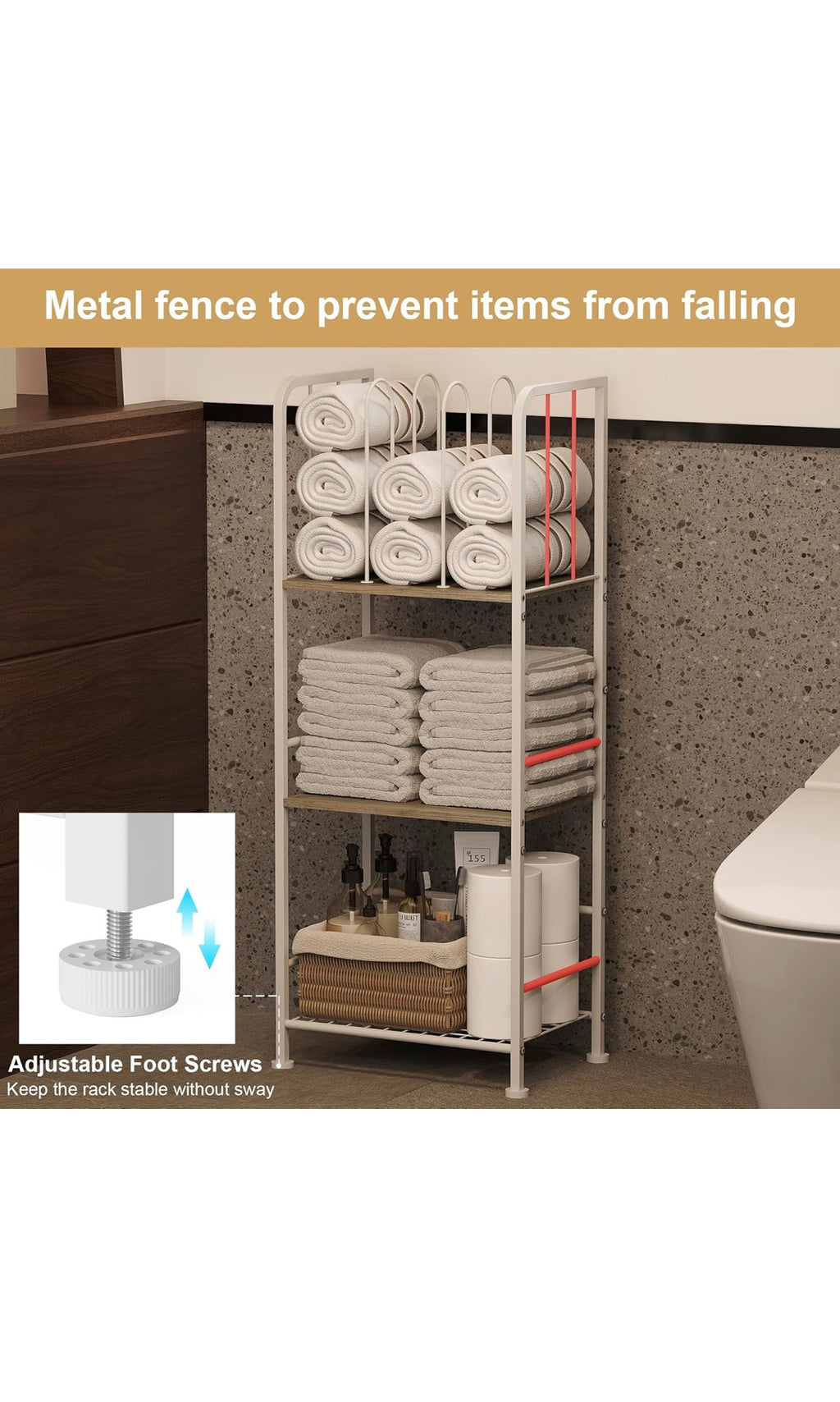 Towel rack free standing 3 tier