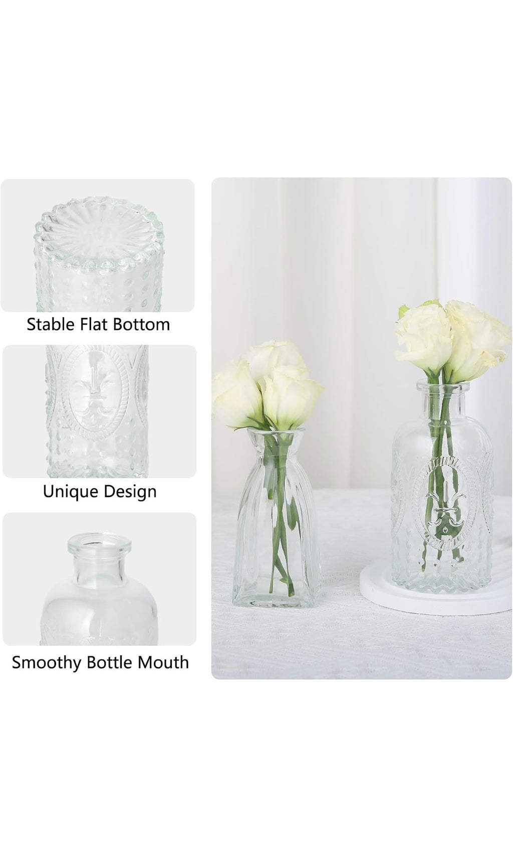 Ruckae small clear bud vases 12 pack