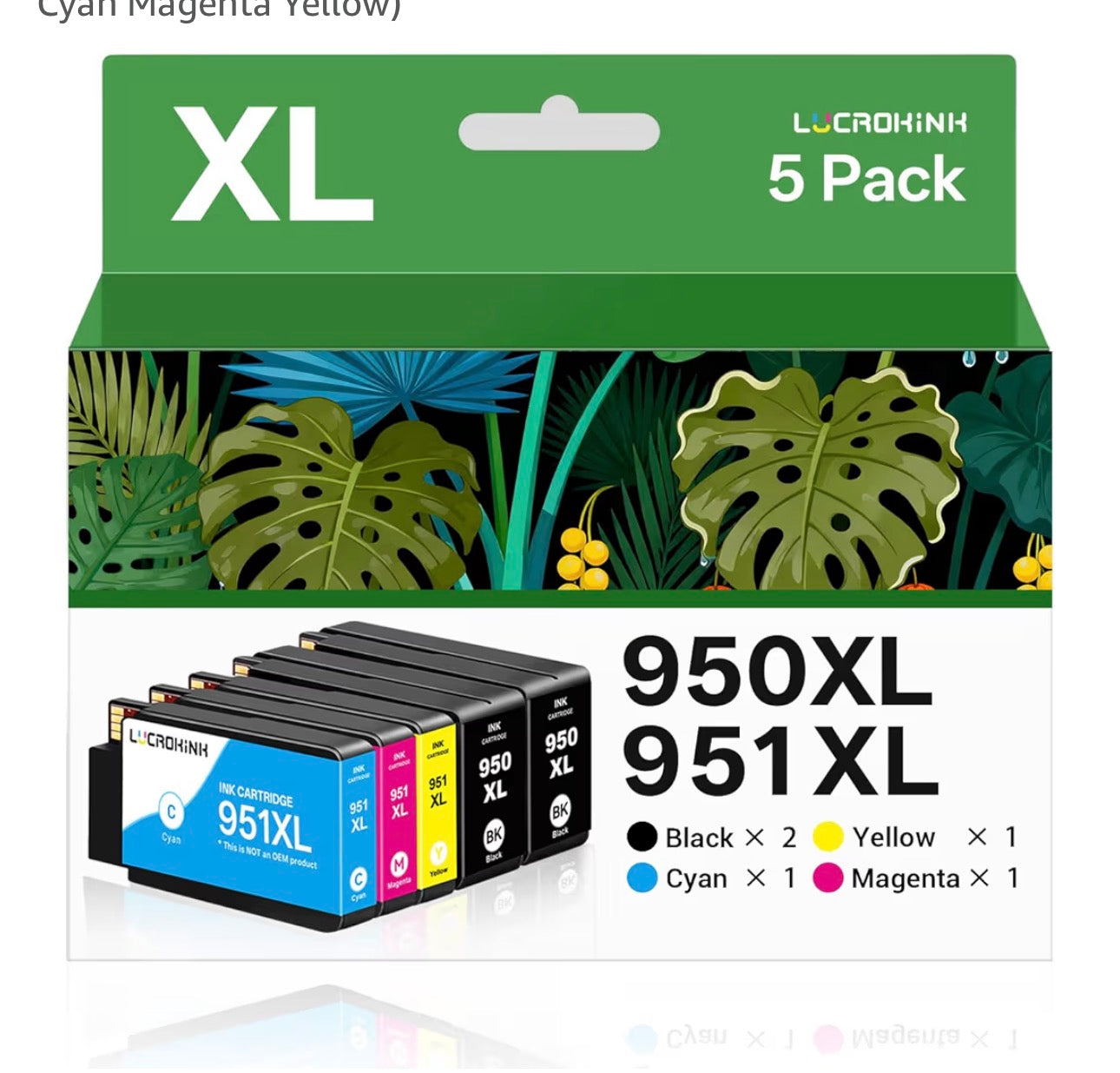 950XL 951XL Ink Cartridges Combo Pack Replacement for HP 950 951 950XL 951XL Ink Cartridges for OfficeJet Pro 8600 8610 8615 8620 8625 8100 8630 8660 Printer (4 Pack, Black Cyan Magenta Yellow)