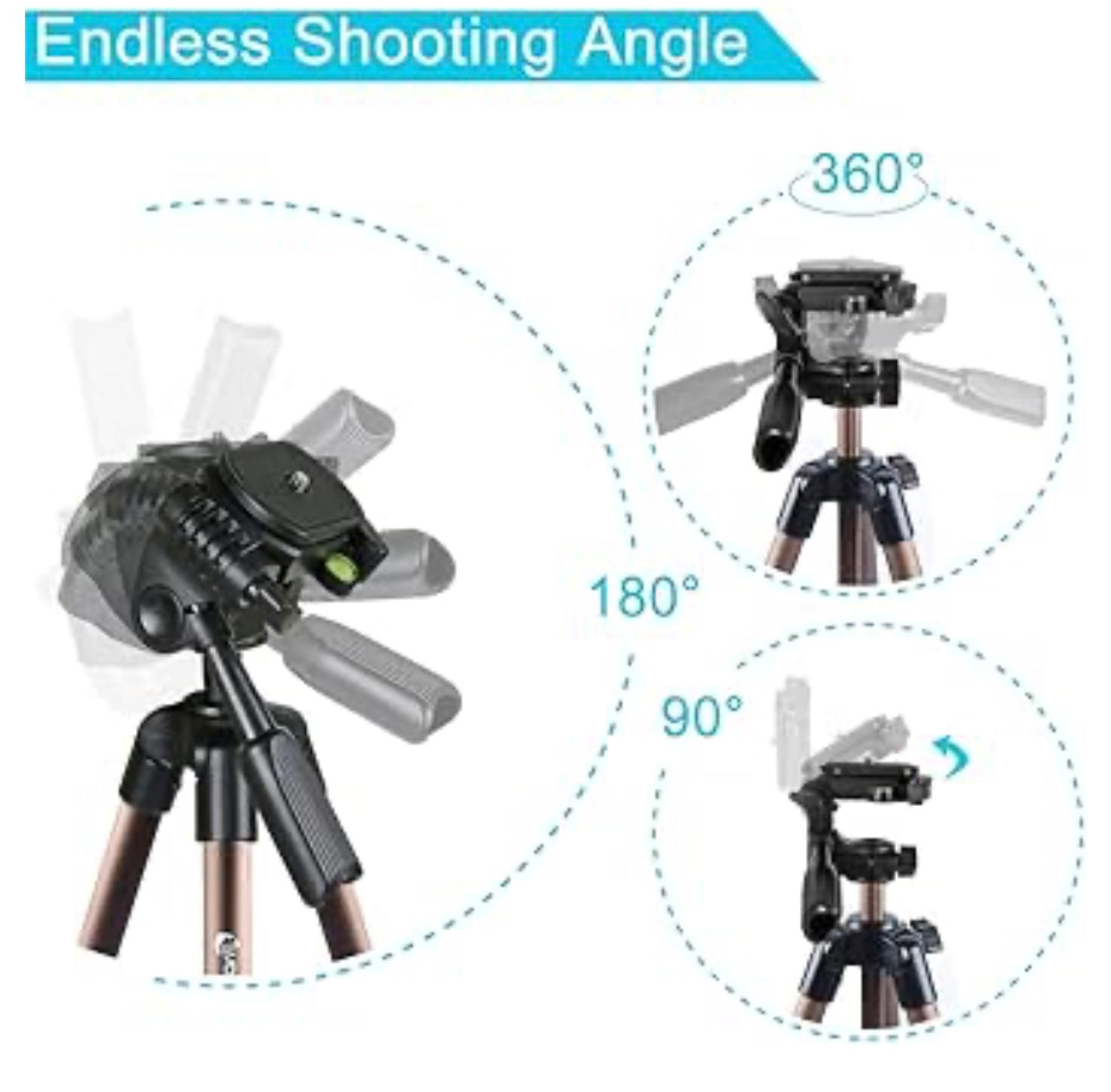 Endurax 60” Tripod for Camera and Phone Tripod with Universal Holder.
