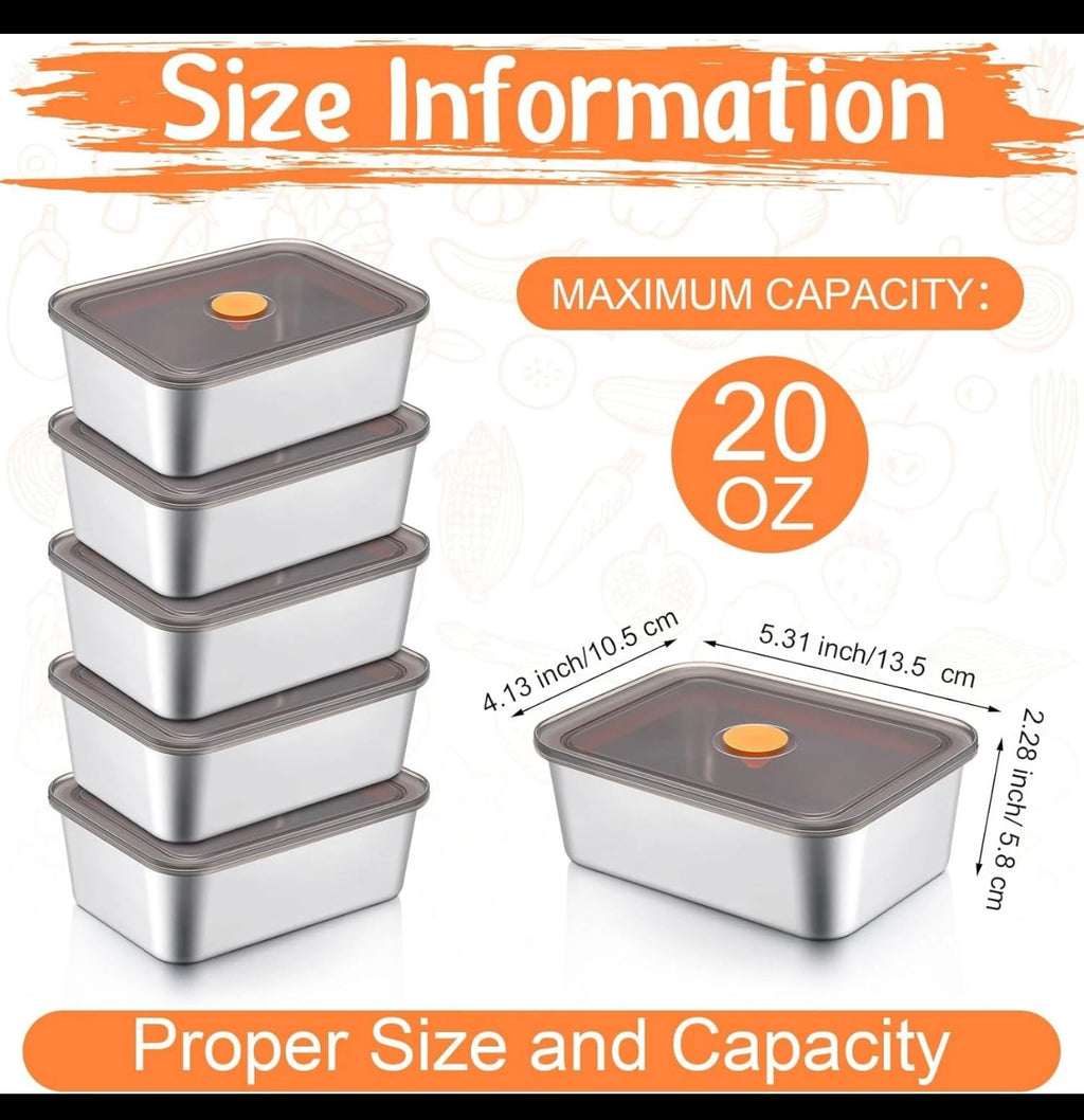 Layhit 10 Set Stainless Steel Food Containers.