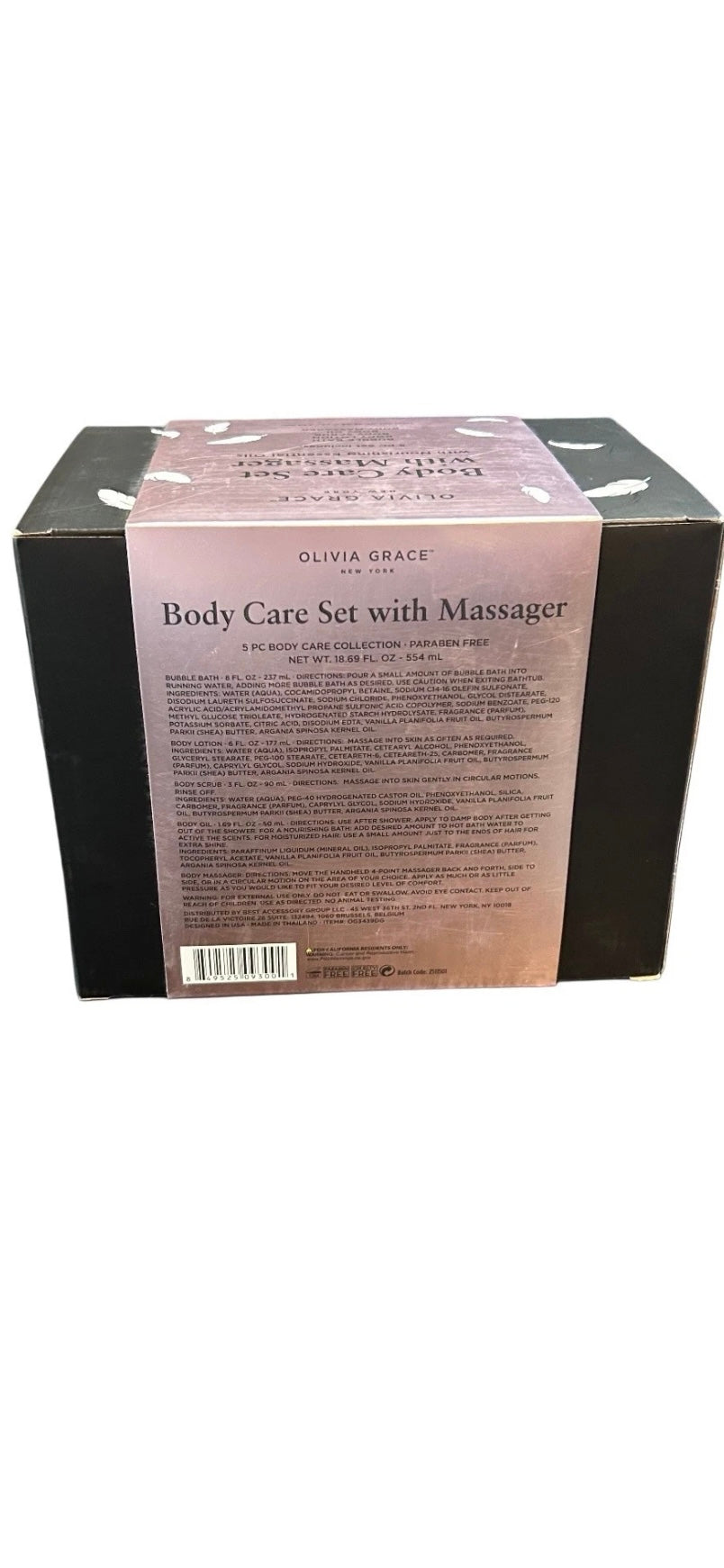 Olivia Grace Body Care Set with Massager Vanilla Almond