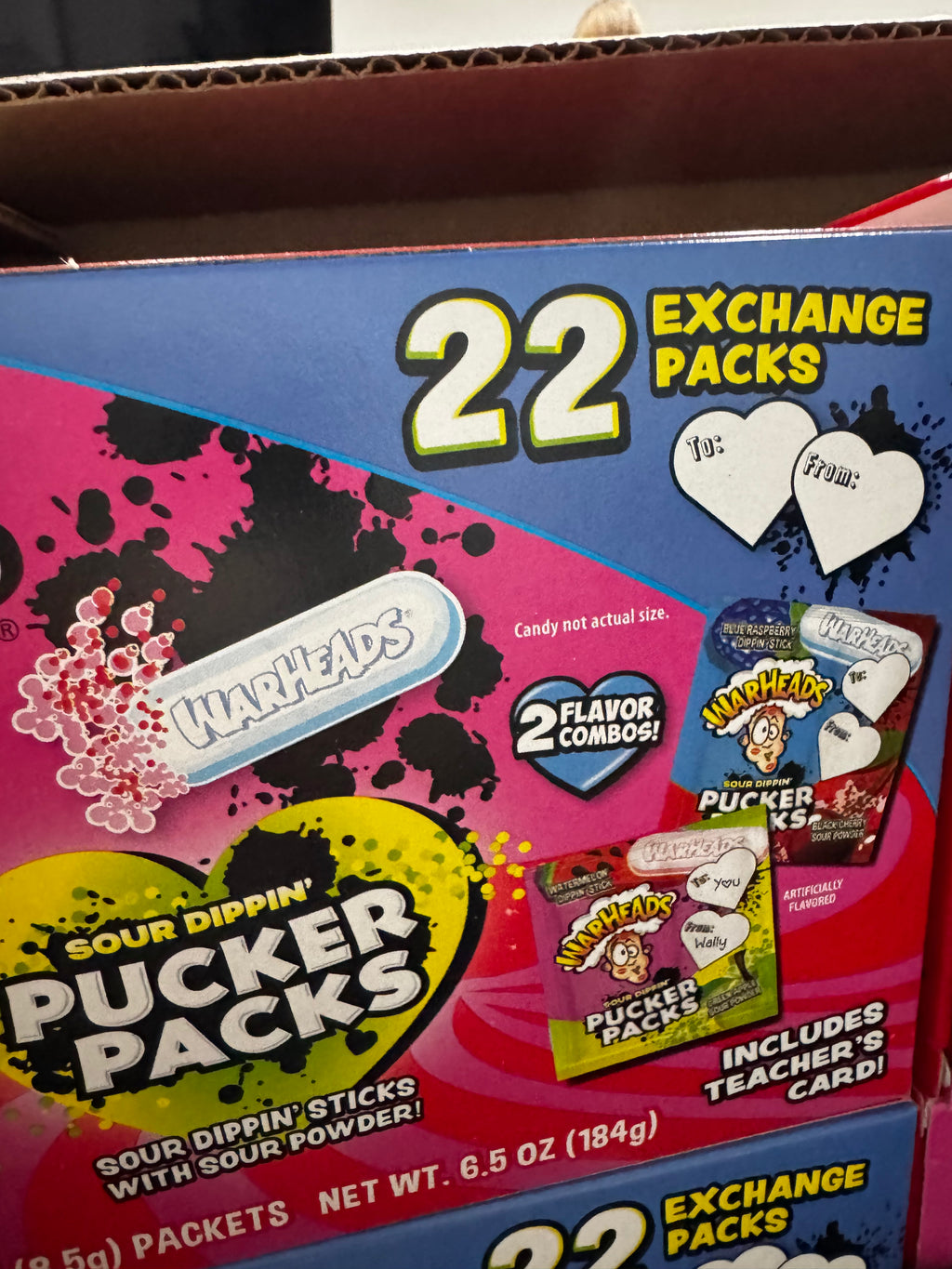 8 Boxes of 22 exchange packs Warheads Pucker Packs